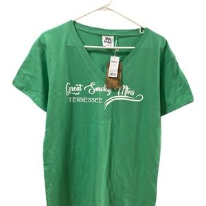 Day Break Green Women’s T-Shirt Great Smoky Mountains Graphic Size M Souvenir